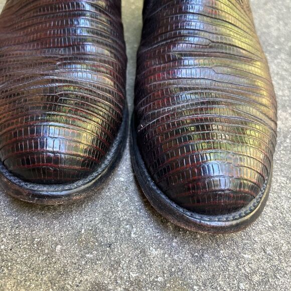 Justin Men's Exotic Roper boot in Chocolate Lizard Size 8 - Picture 5 of 10